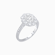 Oval Cut Center Stone Ring Mounting with Diamond Halo - Shahin Jewelry